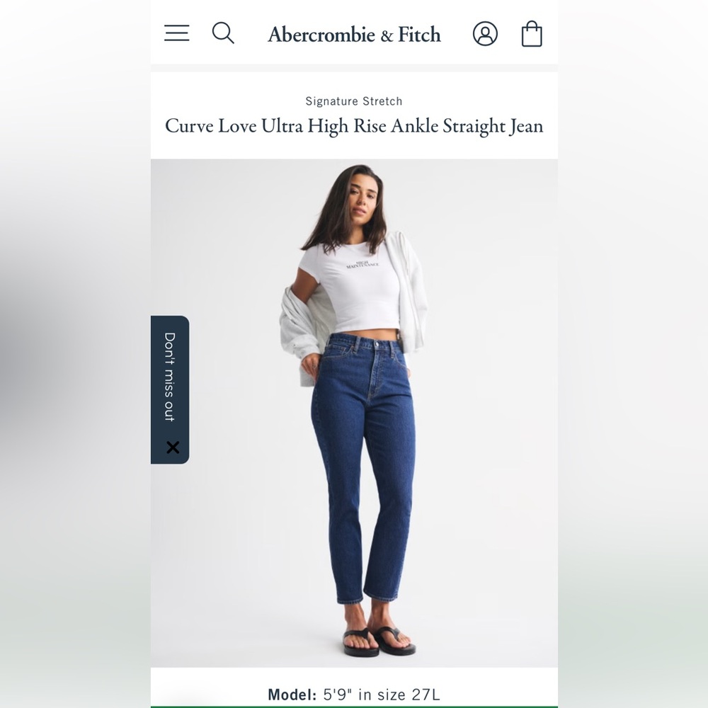 Abercrombie & Fitch Women's Deep Blue Straight Leg Jeans